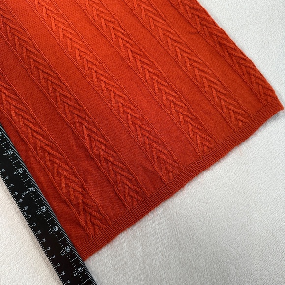 Anthropologie Pants Womens Medium Rust Orange Sweater Cable Knit Wide Leg - Picture 8 of 12